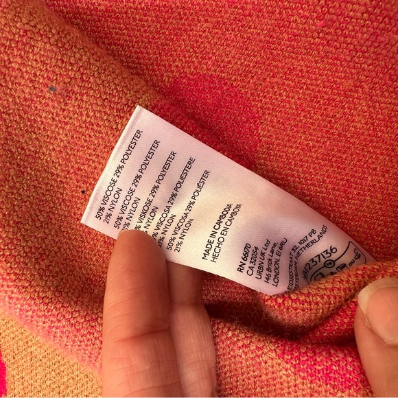 Anthropologie Tan and Pink Cowl Neck Sweater with Polka Dots - Picture 5 of 6